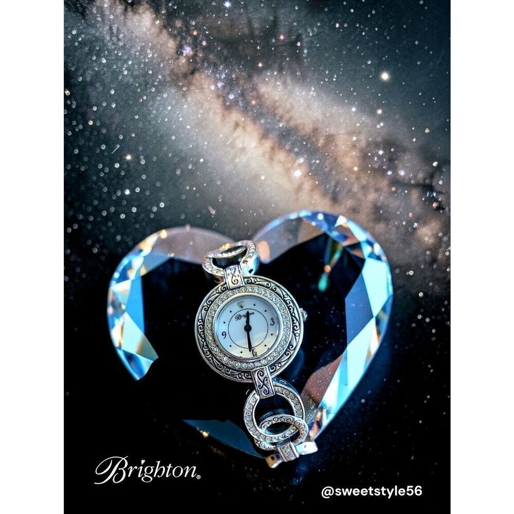 BRIGHTON "Stardust" Vintage Silver And Crystal Watch SWEET AND SPARKLY!